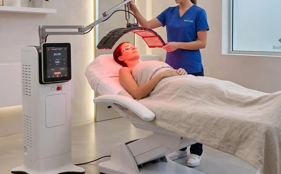Professional ARTG-included LED phototherapy machine in an Australian beauty clinic